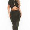 Sets * | Curvy Sense Plus Size Leanne Slinky Matching Set Olive