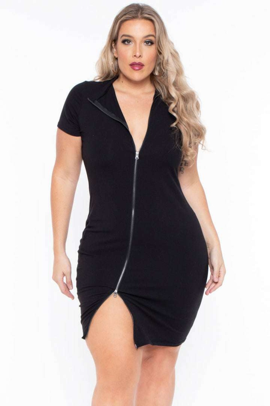 Dresses * | Curvy Sense Plus Size Keira Dress Back In Stock Black