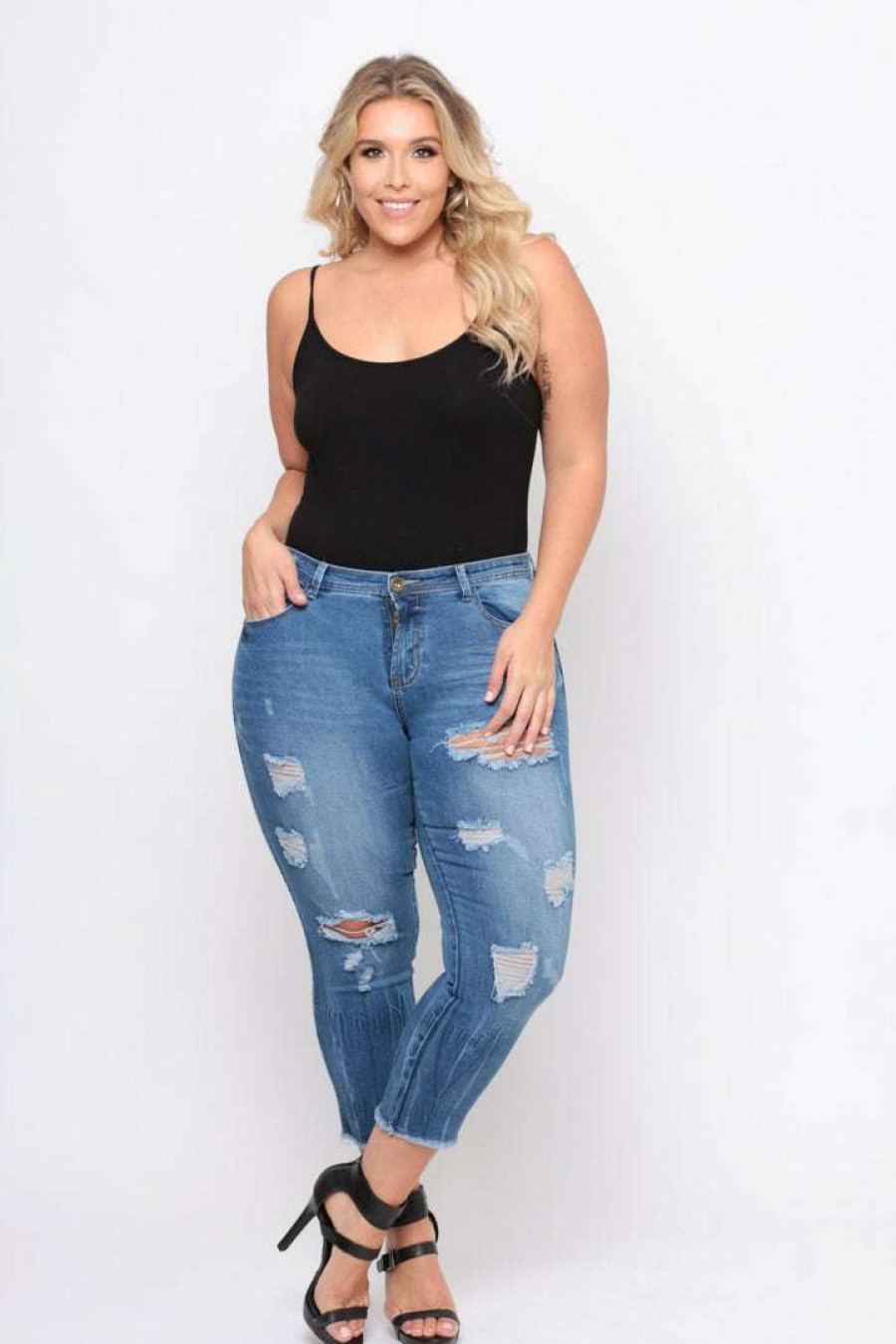 Tops * | Curvy Sense Plus Size Jersey Girl Bodysuit Back In Stock Black