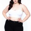 Tops * | Zenana Plus Size Caged-Cutout Bralette Tops White