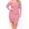 Dresses * | Curvy Sense Plus Size Sadie Bodycon Dress Pink