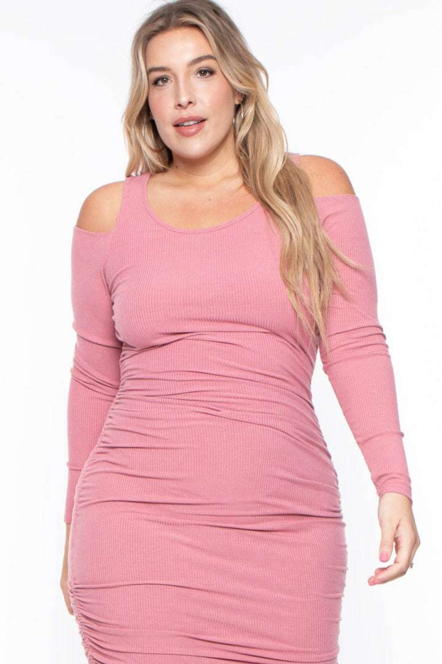 Dresses * | Curvy Sense Plus Size Sadie Bodycon Dress Pink