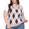 Tops * | Haute Monde Plus Size Camille Sweater Vest Tops Taupe