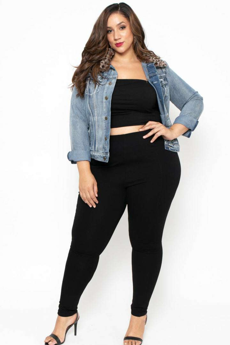 Bottoms * | 26 International Inc Plus Size High Rise Ponte Pants Black