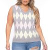 Tops * | Haute Monde Plus Size Camille Sweater Vest Gray