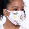 Accessories * | Curvy Sense Face Masks Kids Washable Fun Patterns Face Mask ( Ages 4 11 ) Rainbow Stars