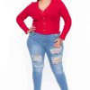 Bottoms * | Plus Size Dollhouse Christina Skinny Jeans Medium Wash Blue