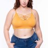 Tops * | Zenana Tops Plus Size Caged Bralette Ash Mustard