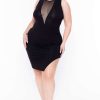 Dresses * | Curvy Sense Plus Size Nicki Mesh Dress Party Shop Black