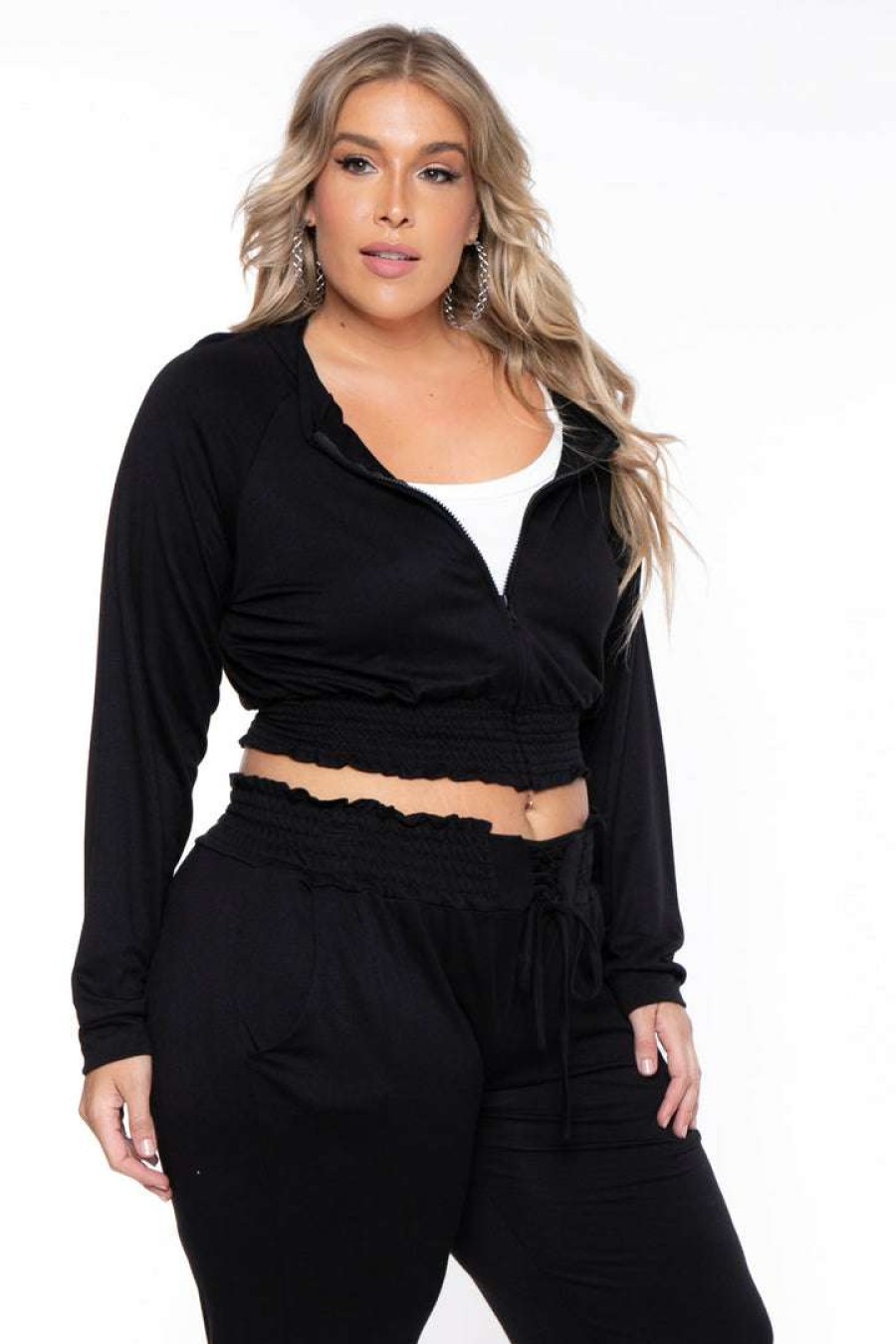 Sets * | Katy Usa Plus Size Jesse Matching Jogger Set Black