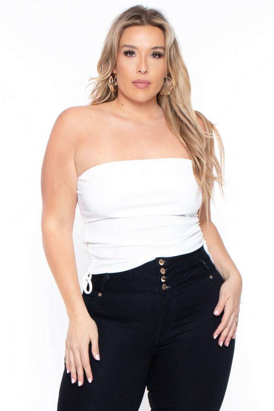 Tops * | Bluebell Tops Plus Size Raylin Tube Top White