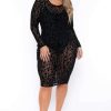 Dresses * | Curvy Sense Plus Size Akila Leopard Bodycon Dress Back In Stock Black