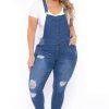 Bottoms * | Wax Jean Plus Size Kai Denim Overalls Medium Wash