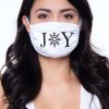 Accessories * | Curvy Sense Washable Christmas Face Mask Joy White