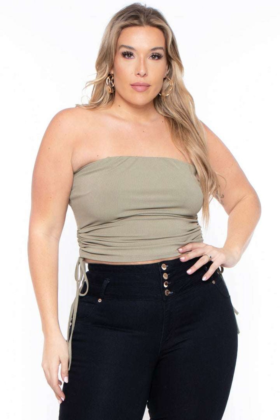 Tops * | Bluebell Plus Size Raylin Tube Top Sage