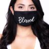 Accessories * | Curvy Sense Washable & Reusable Printed Face Mask Blessed Black