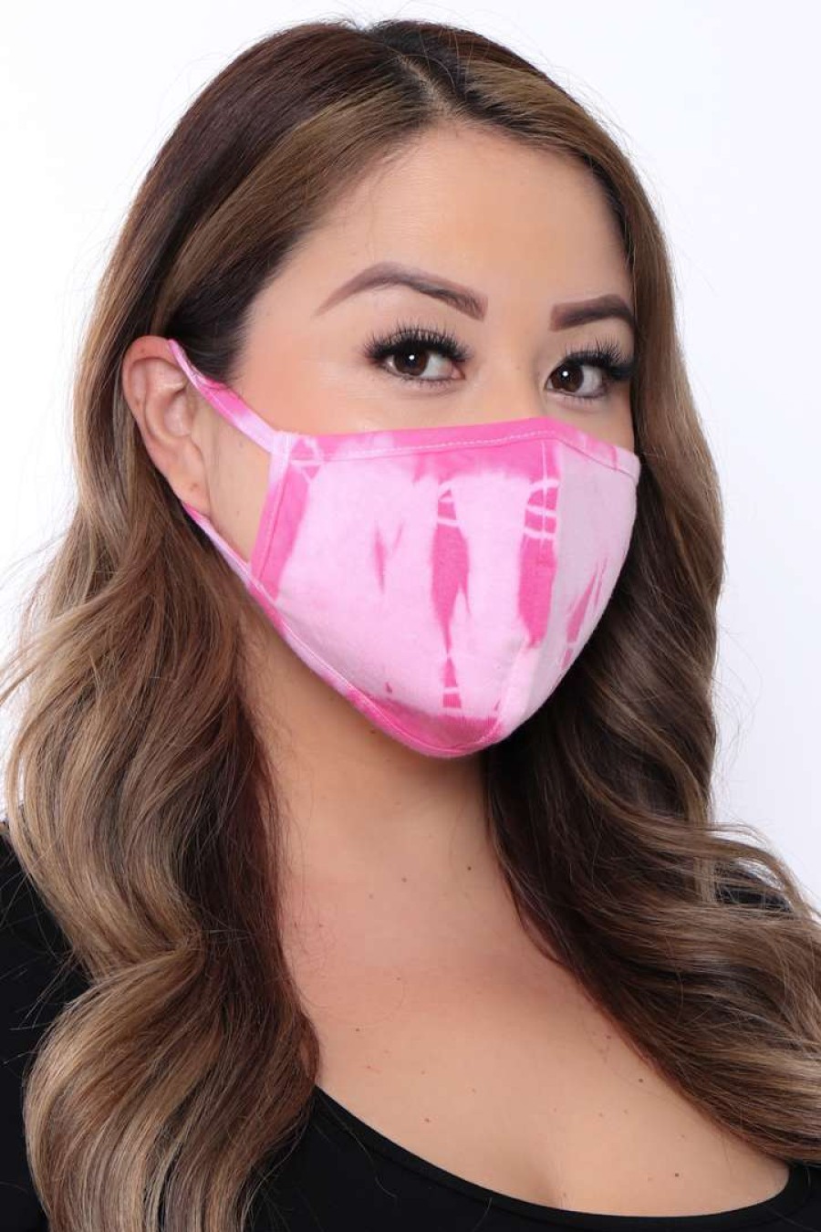 Accessories * | Curvy Sense Washable & Reusable Hand Tie-Dyed Face Mask Fall Collection Tiedye Flamingo