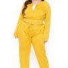 Sets * | Katy Usa Plus Size Jesse Matching Jogger Set Sets Mustard