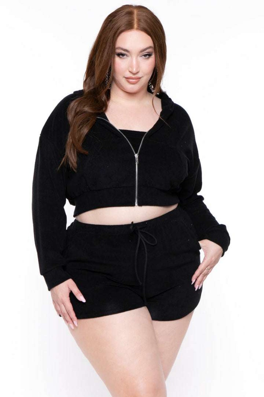 Sets * | Curvy Sense Plus Size Abbey 3 Piece Matching Set Black