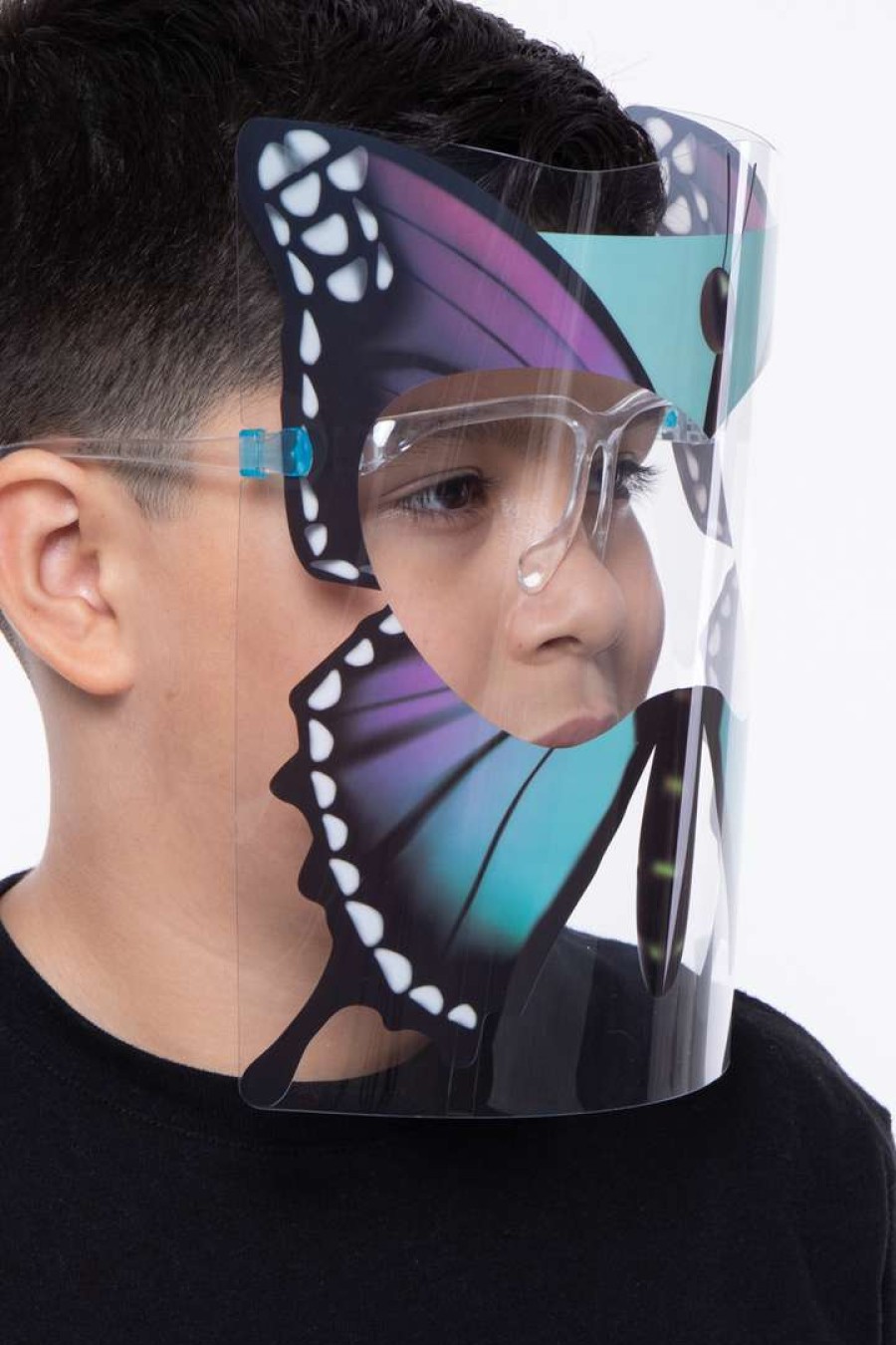 Accessories * | Curvy Sense Kids Graphic Transparent Clear Face Shield