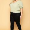 Tops * | Ambiance New Arrivals Plus Size Juliana Peasant Top Sage