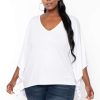 Tops * | Curvy Sense Plus Size Drape Flare Top White