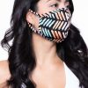 Accessories * | Curvy Sense Washable & Reusable Face Mask Chevron Chevron Black