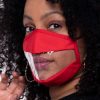 Accessories * | Curvy Sense Reusable Transparent Clear Face Mask Red