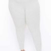 Sets * | Curvy Sense Essential Mix Plus Size Essential Ribbed High Waist Leggings Ivory