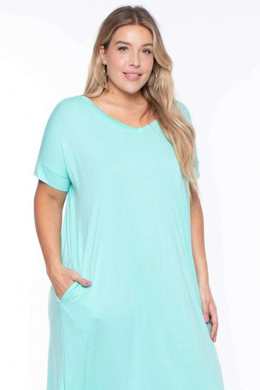 Dresses * | Zenana Plus Size Maxi T-Shirt Dress Dresses Mint