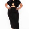 Sets * | Curvy Sense Little Styles Plus Size Leanne Slinky Matching Set Black