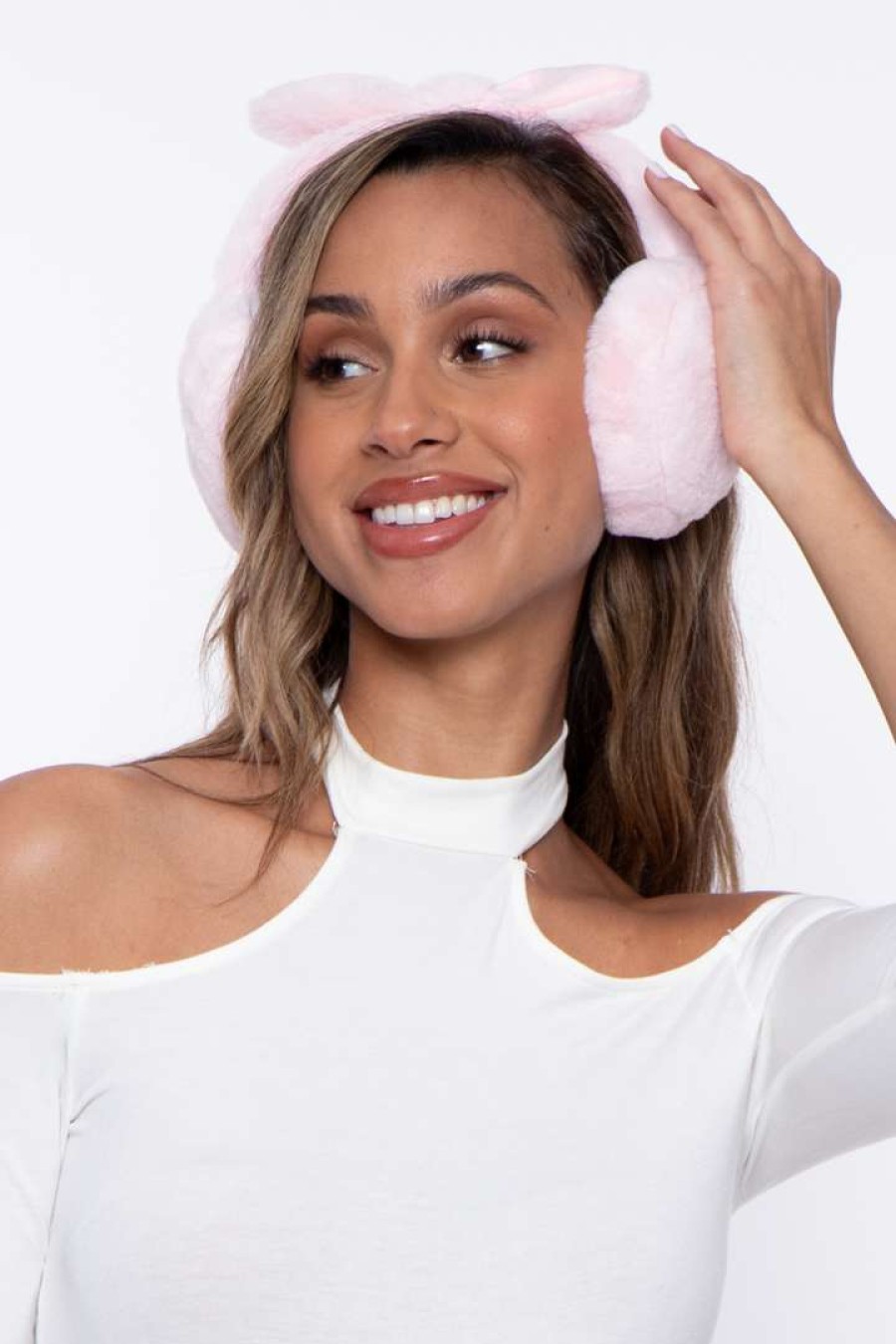 Accessories * | Illuma Fashion Bow Faux Fur Ear Muffs Accessories Pink