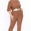 Sets * | Zenana Plus Size Dee Lounge Set Camel