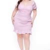 Dresses * | Haute Monde Plus Size Kara Ruched Bodycon Dress Dresses Pink