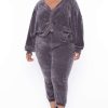 Sets * | Katy Usa Plus Size Chenille Sweater And Jogger Set Grey