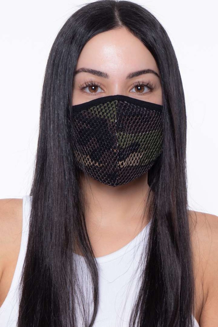 Accessories * | Curvy Sense Washable 3-Layer Fishnet Mesh Face Mask Face Masks