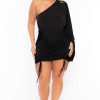 Dresses * | Curvy Sense Plus Size Holly One Shoulder Dress Black