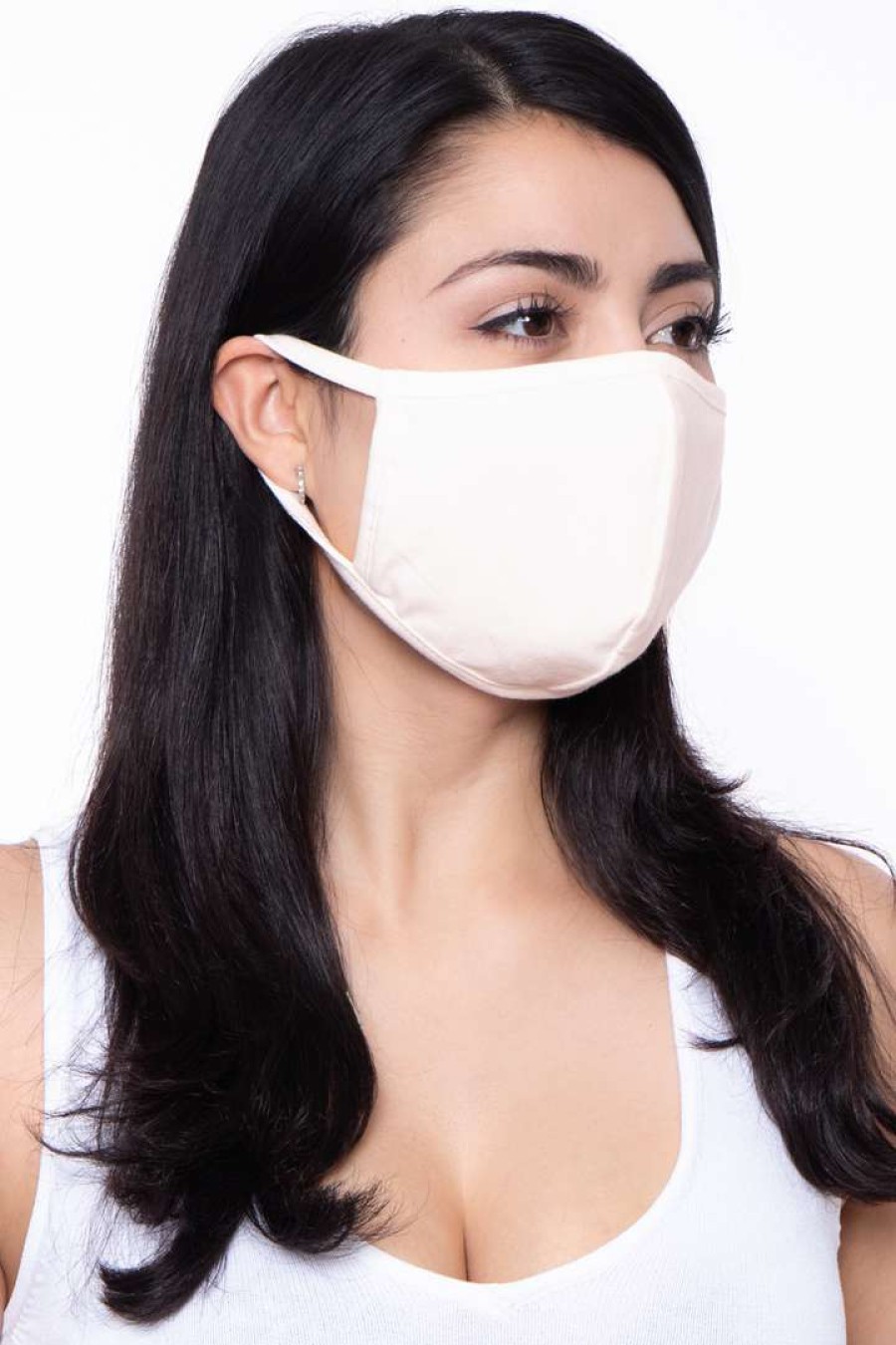 Accessories * | Curvy Sense Washable & Reusable Unisex Face Mask Ivory