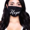 Accessories * | Curvy Sense Washable & Reusable Printed Face Mask Hope Face Masks Black