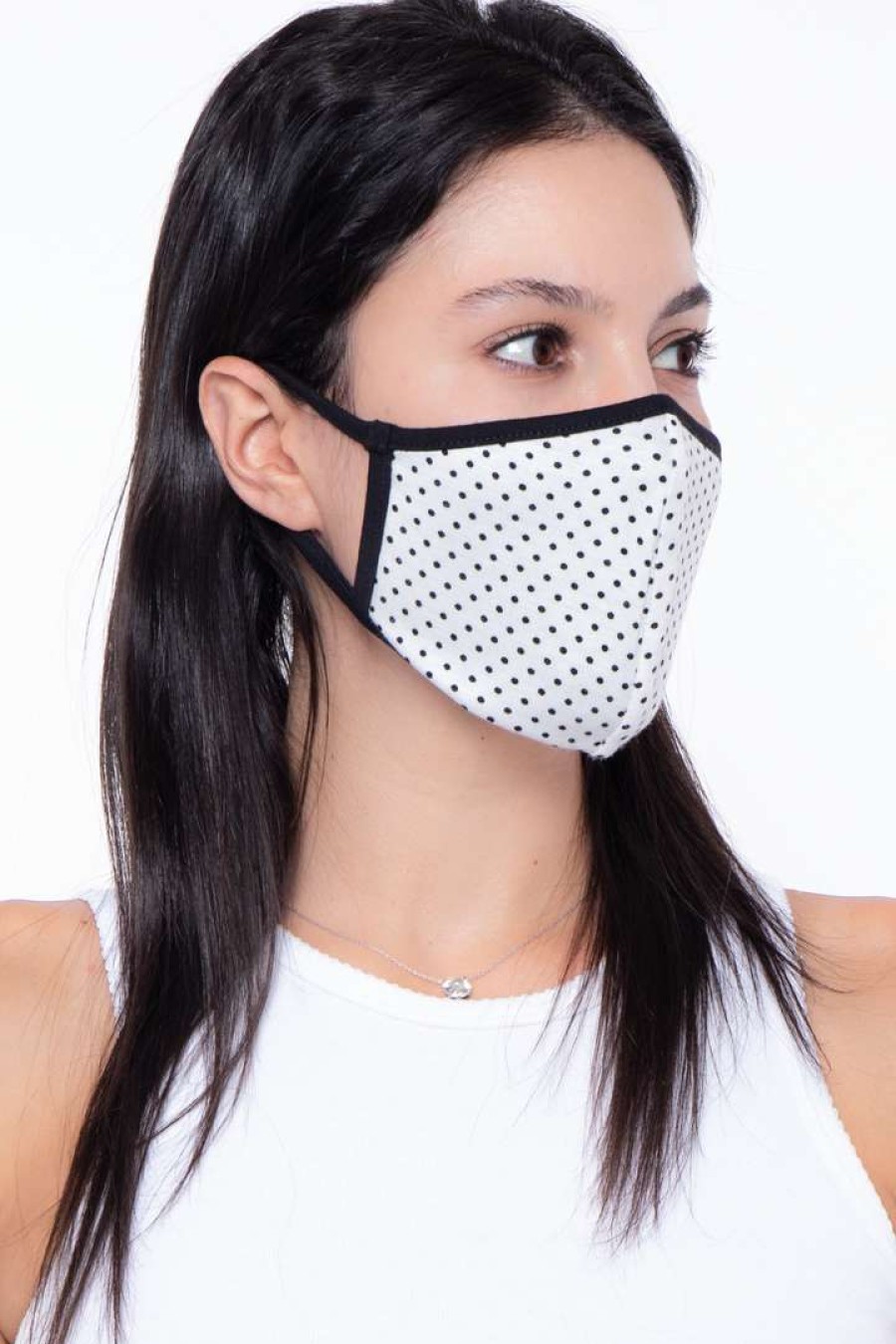 Accessories * | Curvy Sense Washable & Reusable Face Mask Face Masks Polka Dots