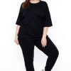 Sets * | Zenana Plus Size Camila Top & Pants Set Black