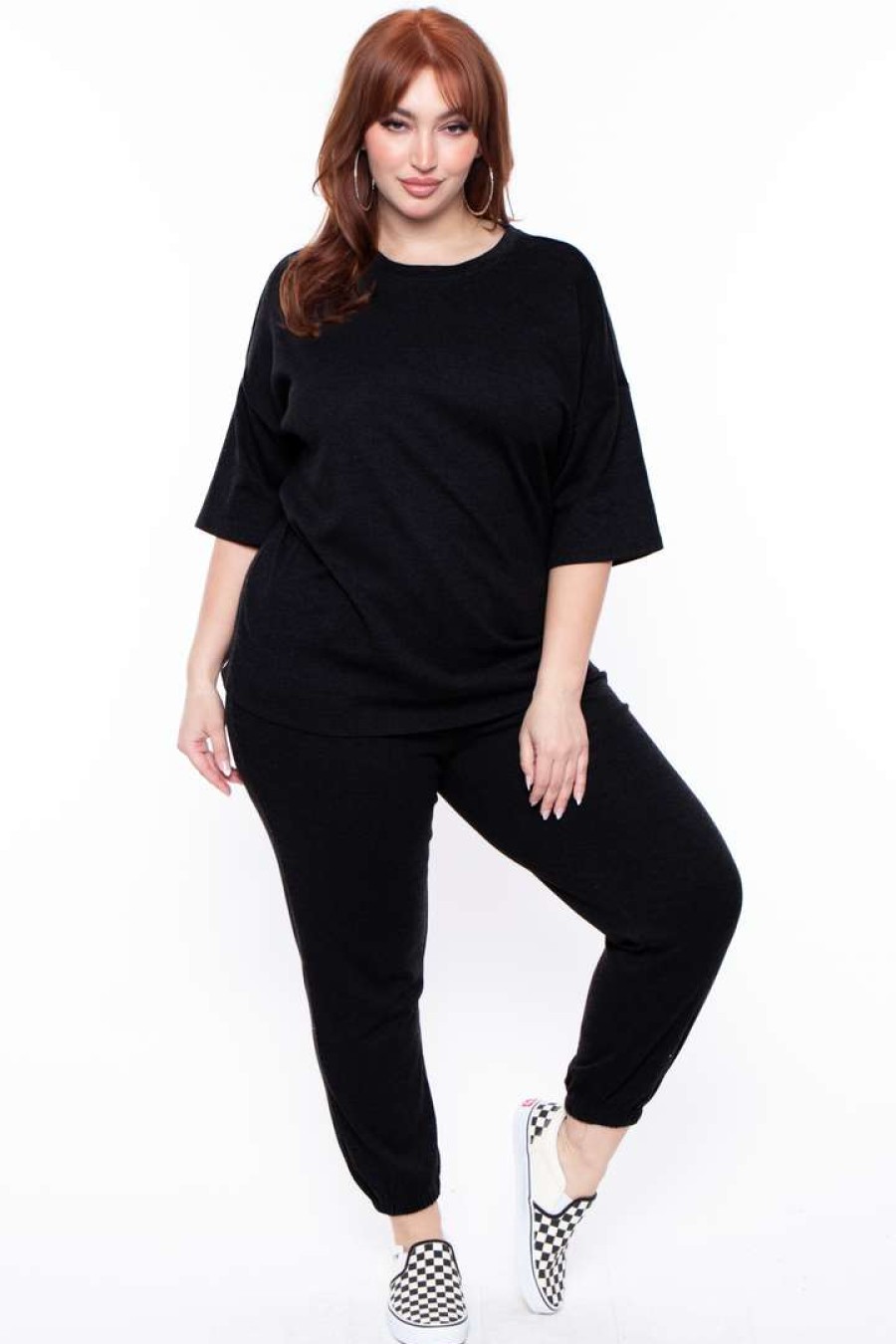 Sets * | Zenana Plus Size Camila Top & Pants Set Black