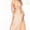 Dresses * | Curvy Sense Plus Size Parisa Halter Dress Champagne