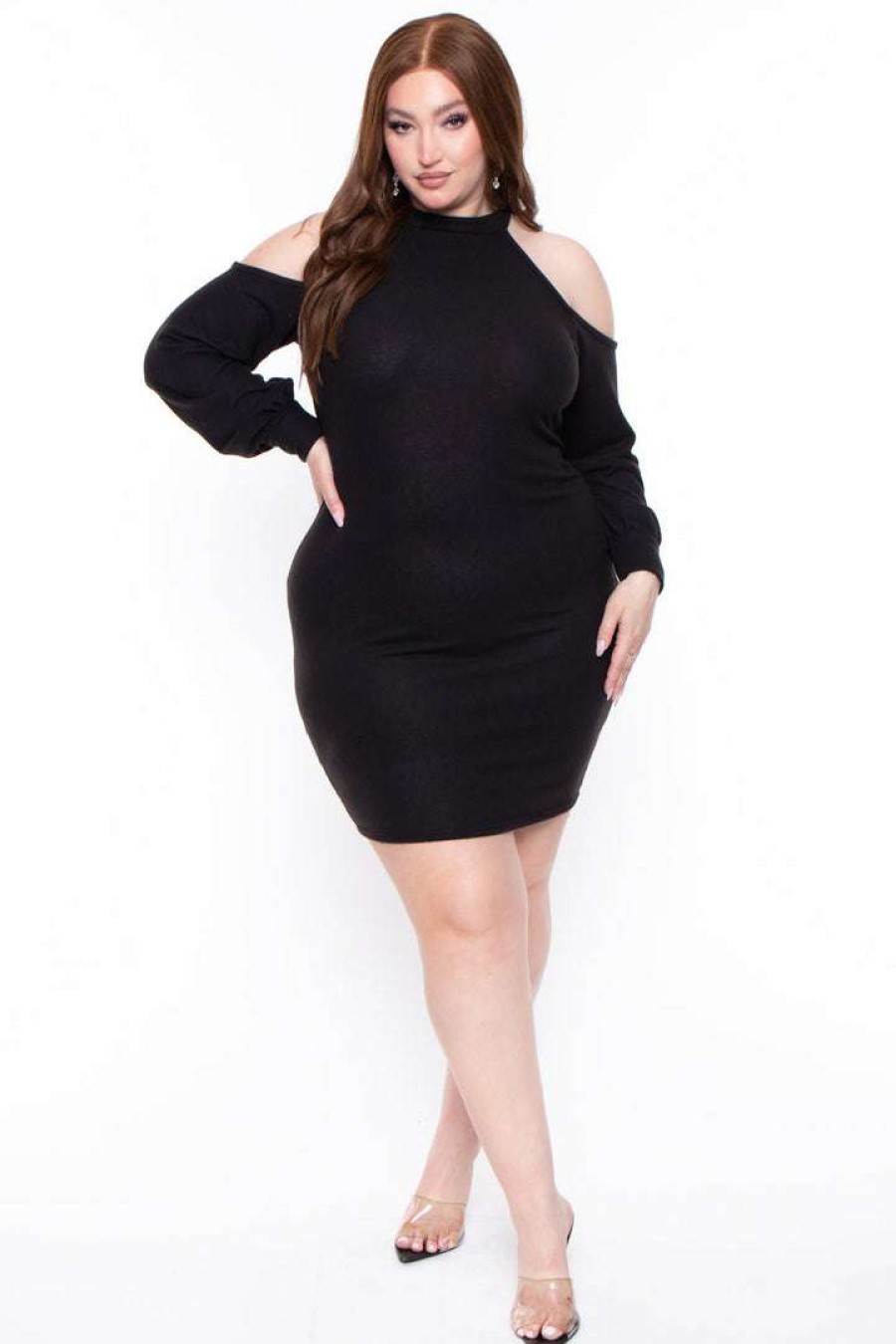 Dresses * | Curvy Sense Plus Size Emerie Dress Little Styles Black