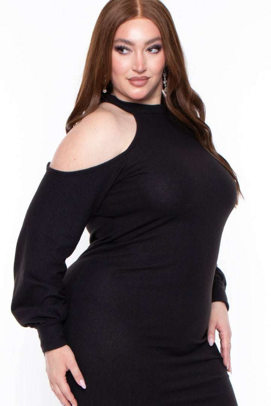 Dresses * | Curvy Sense Plus Size Emerie Dress Little Styles Black