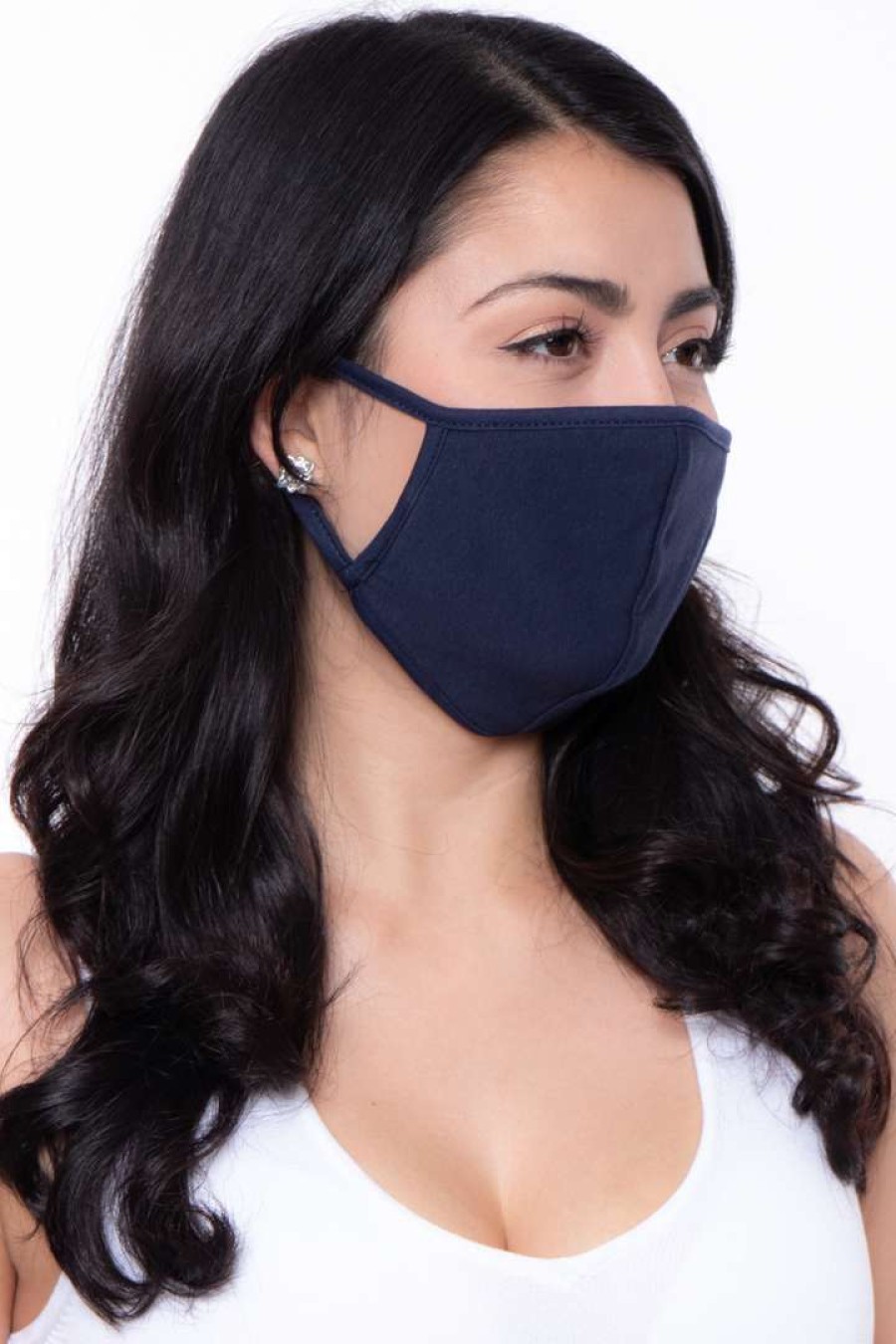 Accessories * | Curvy Sense Washable & Reusable Unisex Face Mask Navy