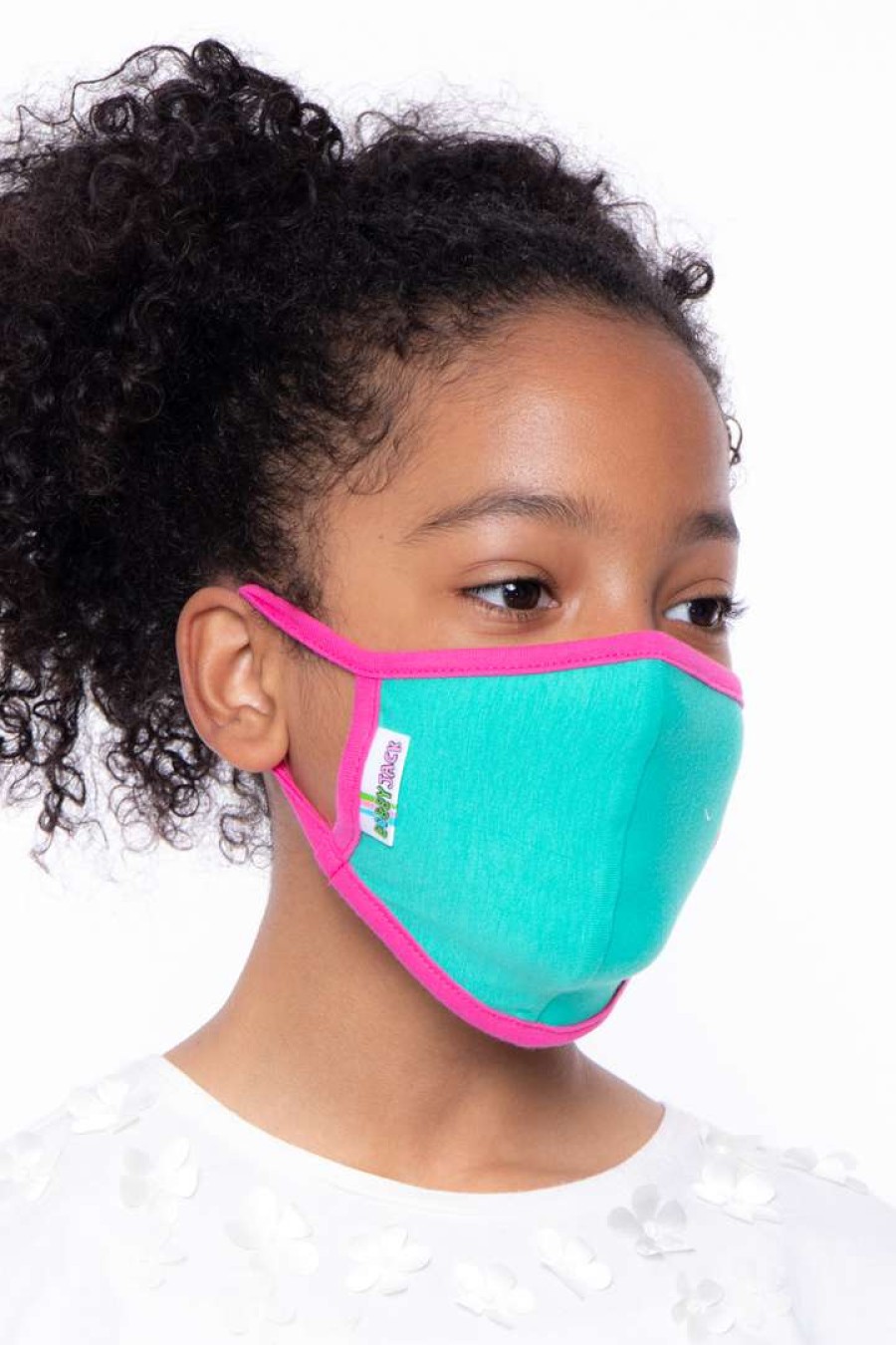 Accessories * | Curvy Sense Face Masks Kids Washable Face Mask For Ages 4-11 Aqua