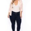 Tops * | Sky Plus Plus Size Boss Babe Top Peach