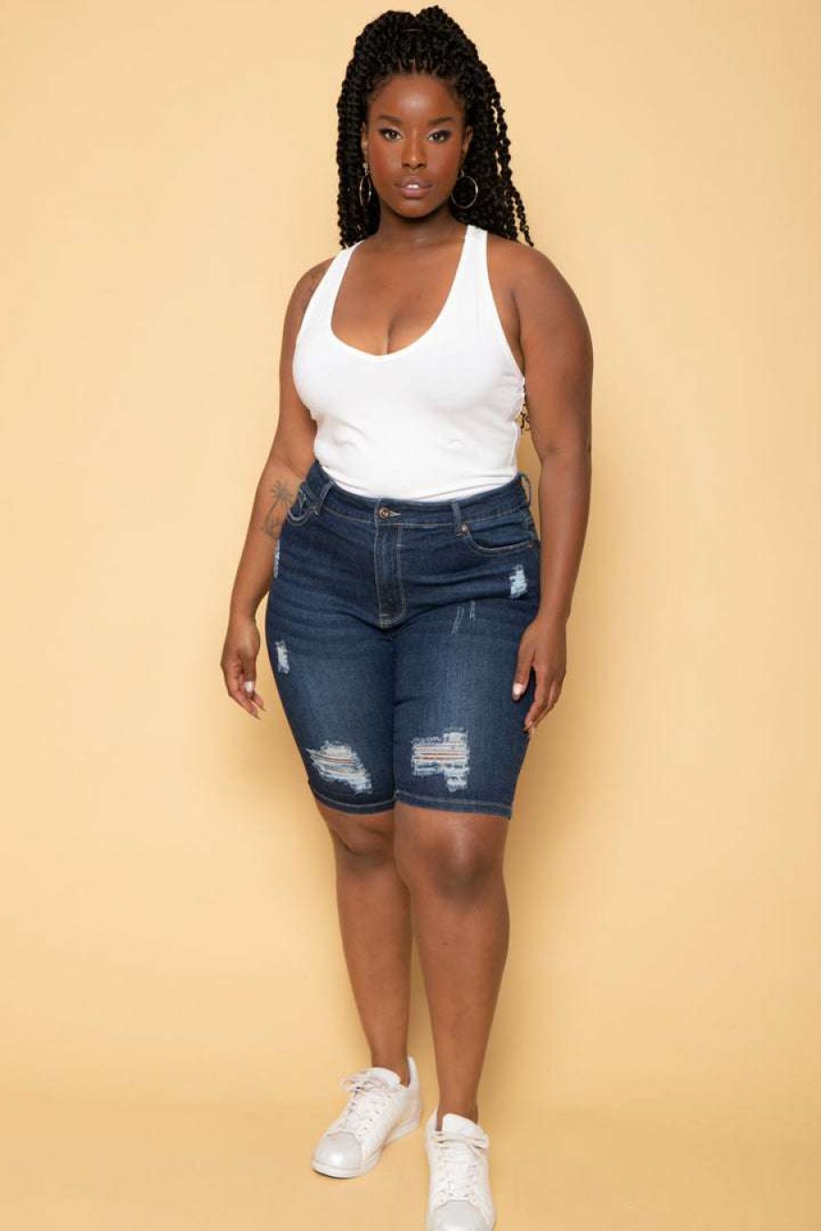 Tops * | Ambiance Plus Size V-Neck Bodysuit White