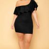 Dresses * | Curvy Sense Plus Size Saia Bodycon Dress New Arrivals Black